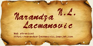 Narandža Lacmanović vizit kartica